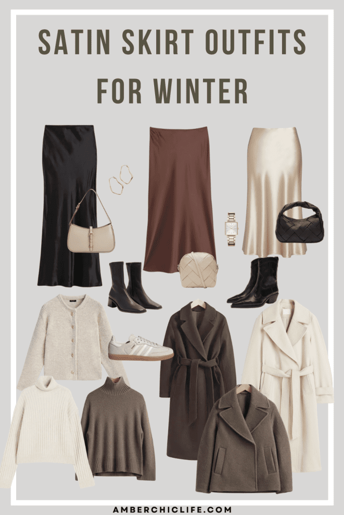 what to wear with satin skirt in winter