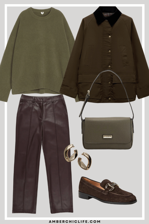 styling brown leather pants