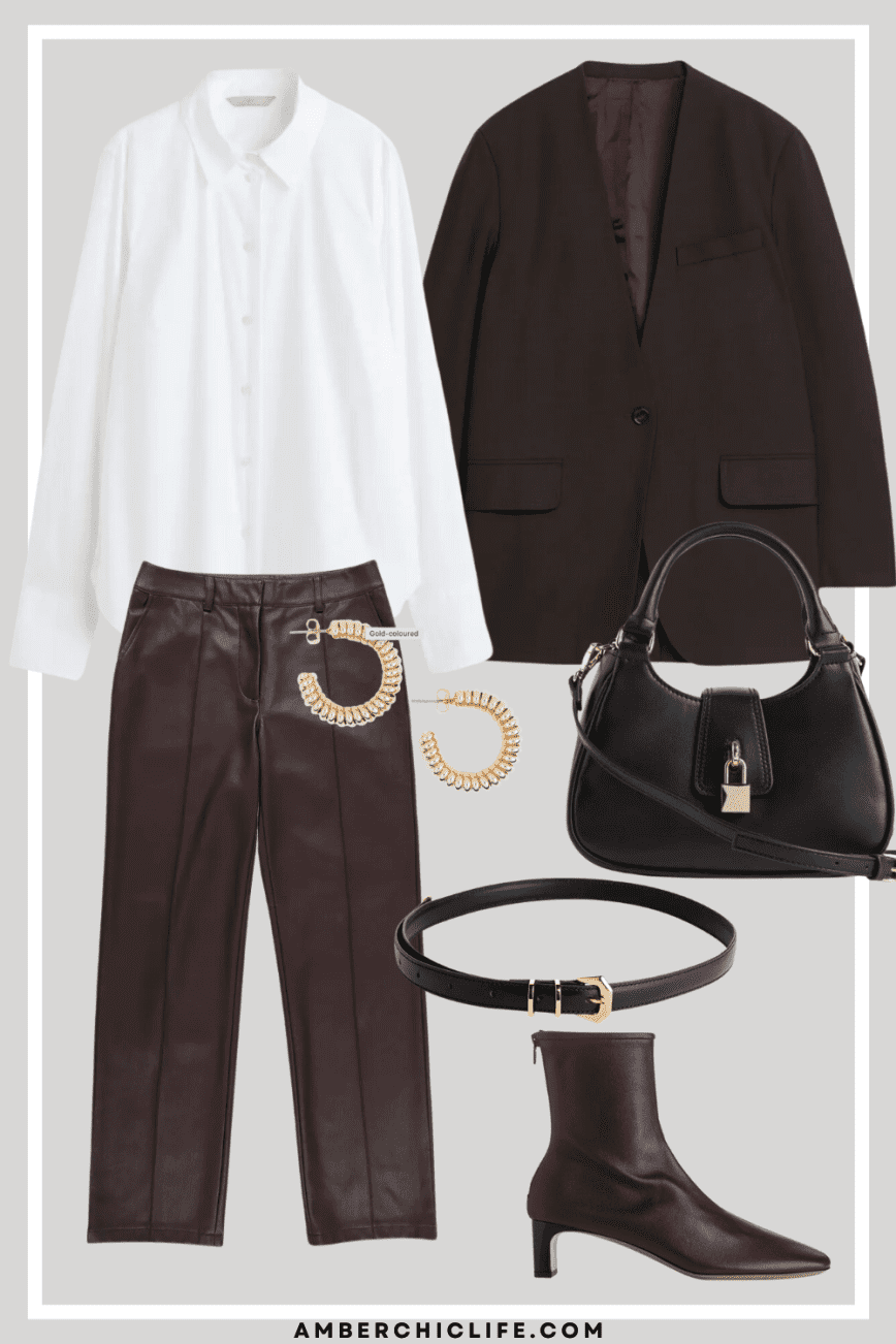 Best Brown Leather Pants Outfit Ideas for 2024 - Amber Chic Life