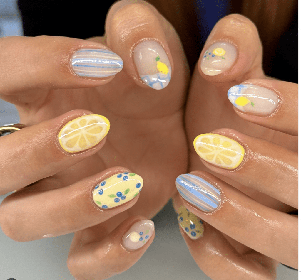 butter yellow summer nails