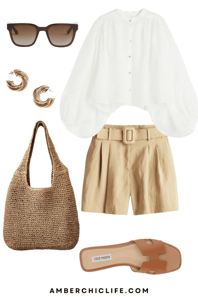 linen shorts outfits