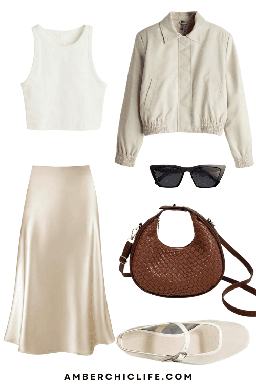 how to wear satin skirt in summer