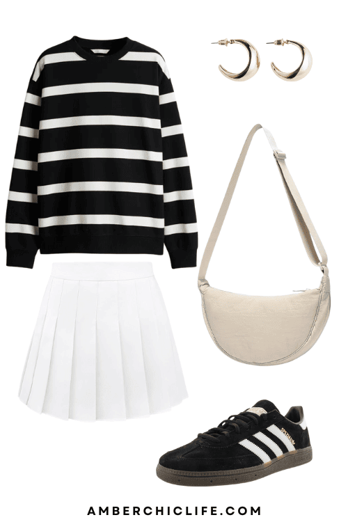 white tennis skirt outfit