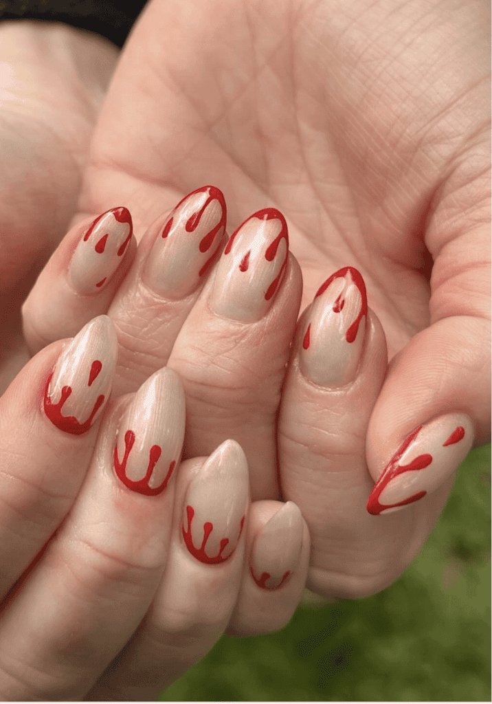 bloody halloween nails