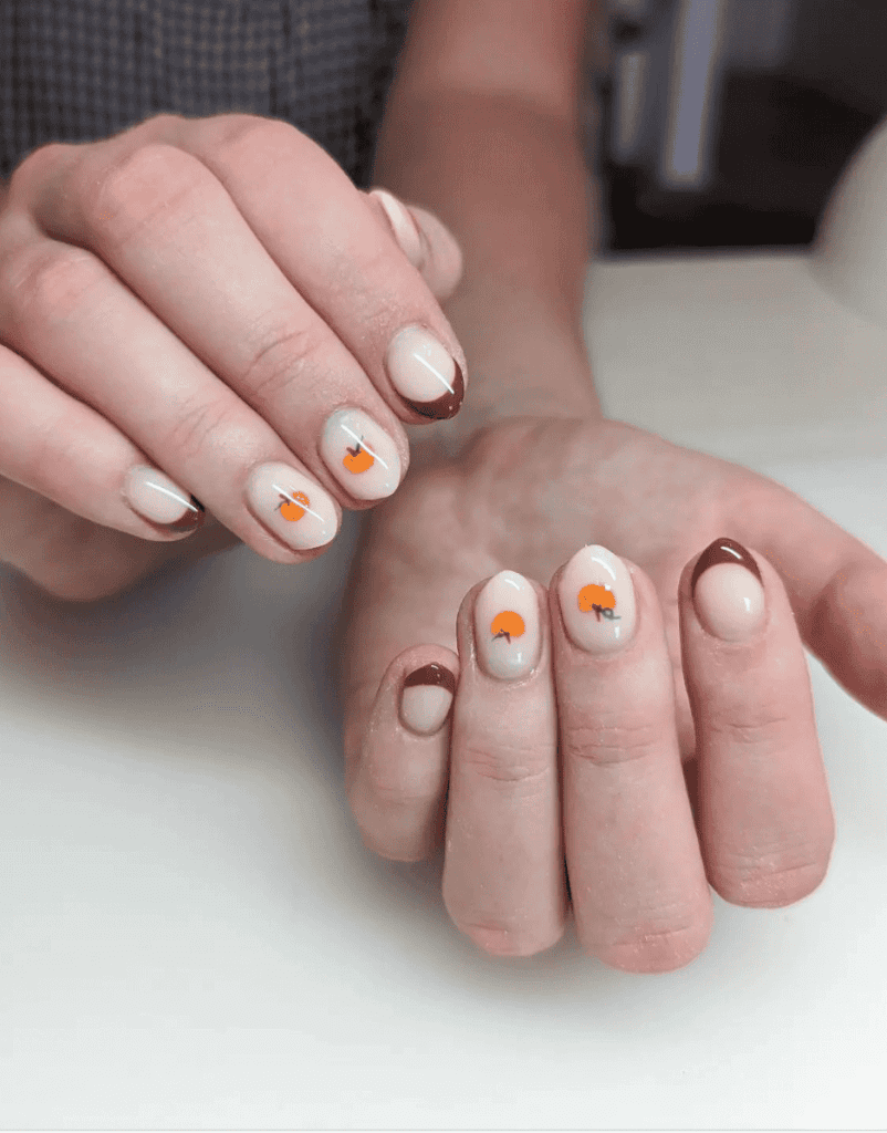 pumpkin halloween nails