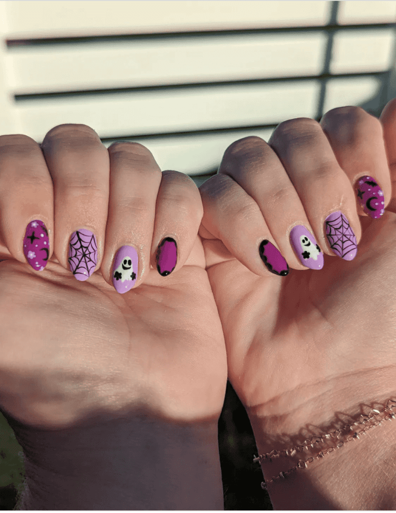 purple halloween nails