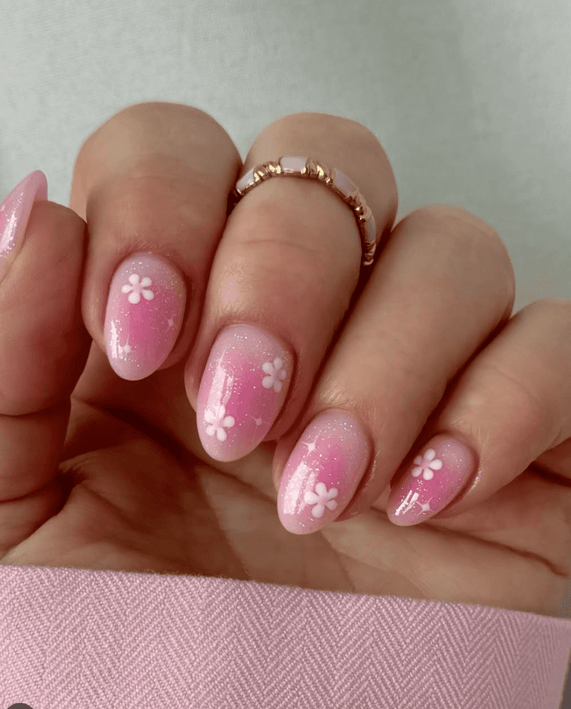 pink aura nails