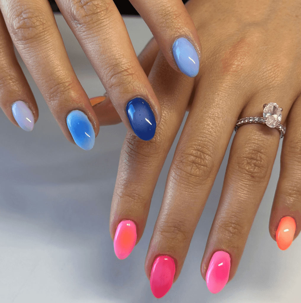 blue aura nails