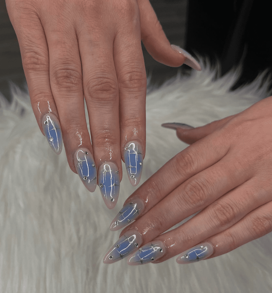 blue aura nails