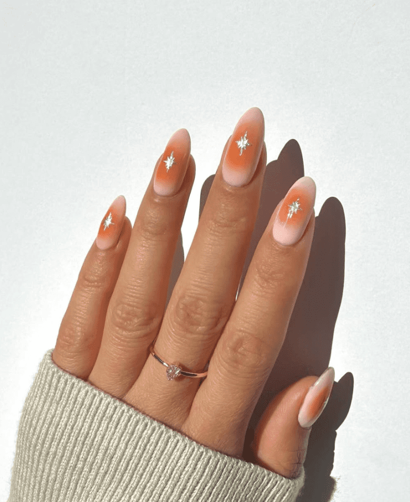 orange aura nails
